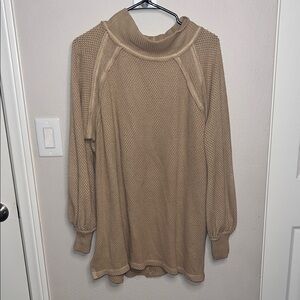 We The Free Camel Cowl Neck Sweater